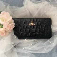 VivienneWestwoodクロコダイル型押し ブラック長財布