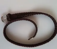 ユナイテッドアローズ　グリーンレーベル　 編み込みベルト ダークブラウン