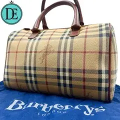 【良品】Burberry ハンドバッグ ミニボストン シャドーホース PVC
