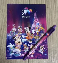 香港ディズニーランド 20周年記念 メモ帳とボールペンセット
