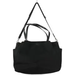 agnes b. アニエスベー ナイロン レザー 2WAY トートバッグ 黒