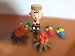 【中古】ガチャ ピーナッツ エンジョイ！キャンプ ２.５点セット