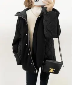 超美品エマテイラー　emma taylor 異素材コンビキルティングコート