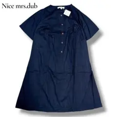 未使用タグ付 Nice mrs.dub コットン 半袖 ワンピース ブラック F