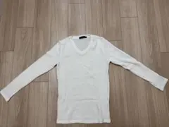 roshell ホワイト Vネック 長袖ニット
