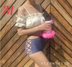 新品 オフショルダー ビキニ フリル 水着 セパレート M S
