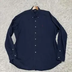 ✨美品 ラルフローレン 長袖シャツ ネイビー BLAKE ポニー刺繍 XL