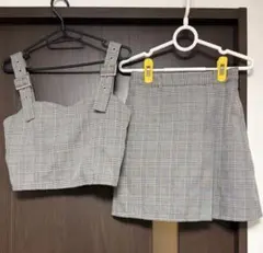 WEGO グレンチェック柄 スカートセットアップ 2点セット まとめ売り