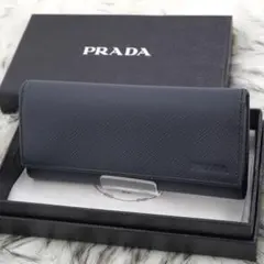 PRADA プラダ【TESSUTO LUX】ロゴ飾り長財布 ブラック ナイロン - メルカリ
