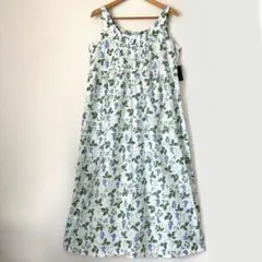 美品 ローラアシュレイ ロングワンピース 花柄 ギャザー プリーツ