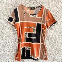 《美品★》FENDI フェンディ ロゴ 総柄 半袖 カットソー イタリア製のサムネイル