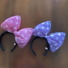 水玉リボンカチューシャ 2個セット