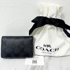 M*r様 COACH ★大人気 ビジネス カードケース シグネチャー ブラック