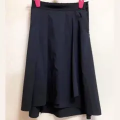 untitled ネイビー 巻きスカート風 前後差スカート