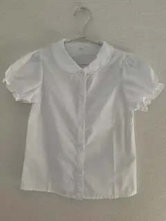 【美品】130サイズ 襟付きホワイト半袖シャツ フォーマル