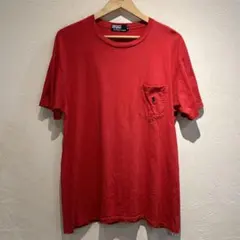 ポロラルフローレン ポケットTシャツ ポニー刺繍 レッド L 訳あり