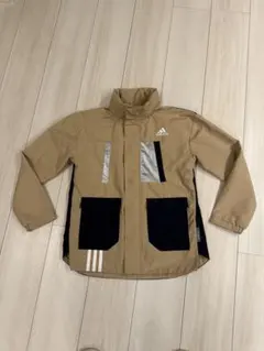 adidas キッズジャケット ベージュ/ネイビー