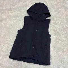 anyFAM ネイビー フード付き 取り外し可能　ダウンベスト　メンズ　Mサイズ