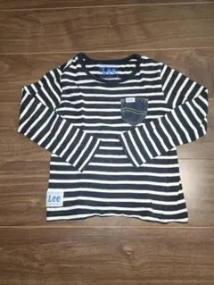 Lee 長袖カットソー 120 黒と白のストライプ