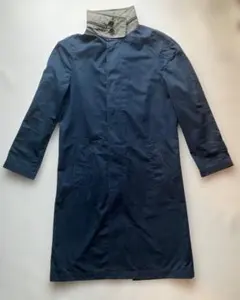 LANVIN ネイビー ロングコート ウエストベルト付き メンズ