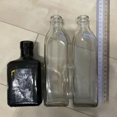 ★ガラスボトル 3本セット 透明・黒