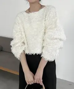 CAPRICIEUX LEMAGE フリンジボートネックプルオーバー