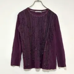 n1462【ツモリチサト】希少 イッセイミヤケ フリルデザイン長袖カットソーのサムネイル