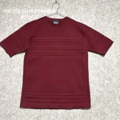 美品☆NICOLE CLUB FOR MEN ワインレッド Tシャツ　ボーダー