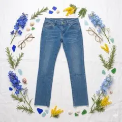 00's y2k ZARA スキニーデニムカットオフ ライトブルー パンク 古着のサムネイル