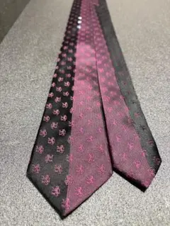 【美品】MALE＆CO ネクタイ ブラック×レッド