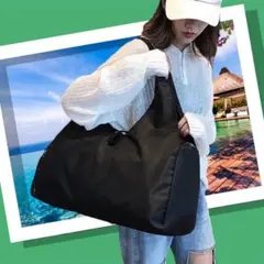 ボストンバッグ　スポーツ　旅行　シューズBOX付き　大容量　ブラック　ナイロン