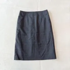 【エヌラインプレシャン】ひざ丈タイトスカート（M)ウォッシャブル ウール混