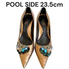 POOL SIDE パンプス 23.5cm ゴールド ビジュー プールサイドのサムネイル