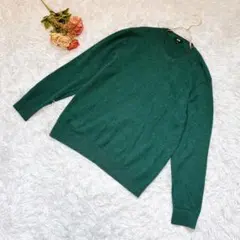 ★UNIQLO★ユニクロ カシミヤクルーネックセーター【L】メンズ トップス 緑