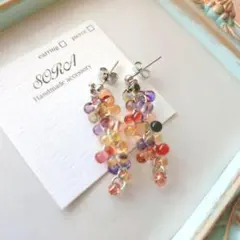 ハンドメイドピアス　チェコビーズピアス