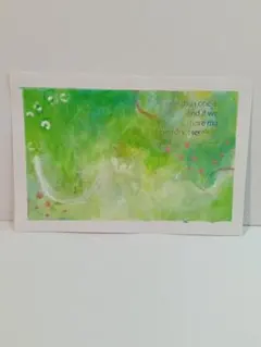 コラージュ 抽象画 アート 原画 ポストカードサイズ