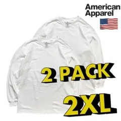 American Apparel ホワイト2枚セット　2XLサイズ　長袖Tシャツのサムネイル