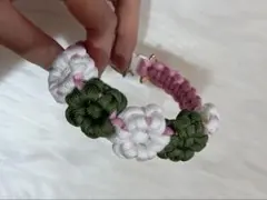 ハンドメイド ペット用首輪 花モチーフ　チョーカー 小型犬