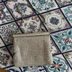 ビジュー装飾 クラッチバッグ シルバー