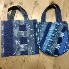 41】パッチワークトートバッグ 黒 着物リメイク - メルカリ