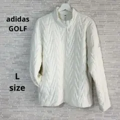 【adidas GOLF】防寒撥水中綿キルティングオフ白 フェアウェイジャケット