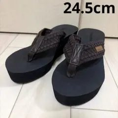 Mallida 厚底 サンダル ビーチサンダル ブラック 24.5cm