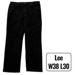 【古着】W38 L30 Lee ブラック ストレート デニムパンツのサムネイル