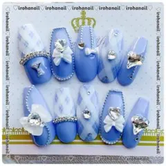 ネイルチップ オーダー受付中 量産型 ワンホン フレンチガーリー キルティング