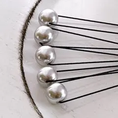 樹脂パールピン　10本セット　シルバー