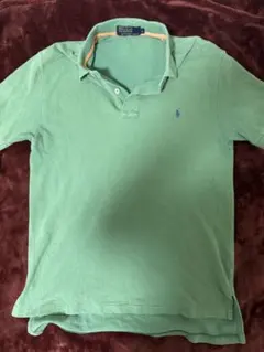 90s Polo Ralph Lauren ポロシャツ グリーン ロゴ青
