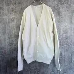 GU ジーユー Vネックカーディガン M クリーム 白