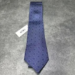 【極美品】HERMES エルメス ネクタイ ブルー 幾何学総柄 7457 SA