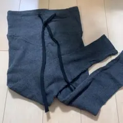 ダークグレー リブ編み マタニティパンツ XL