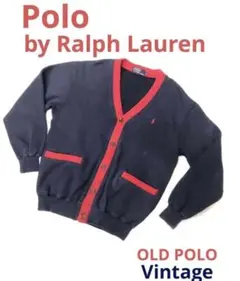 90s ポロラルフローレン ロゴ刺繍 スウェットカーディガン M ヴィンテージ